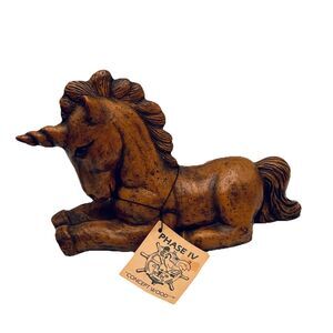 Phase IV Concept Unicorn Cast Figure Pecan Shell Wood Resin VTG High Point NC